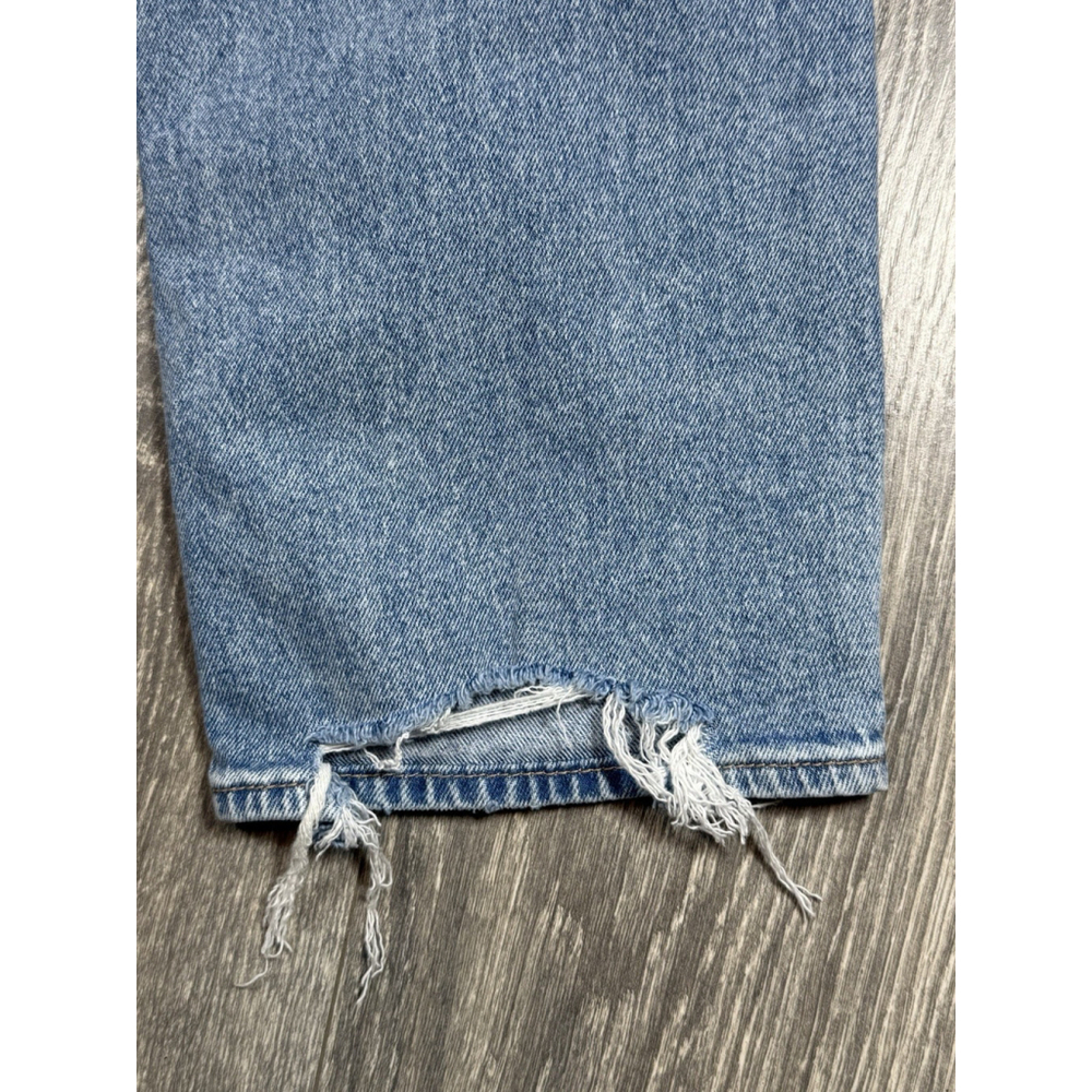 American Eagle Jeans Womens 4 Short Blue High Waist Strigid Straight Destroyed - Picture 5 of 8